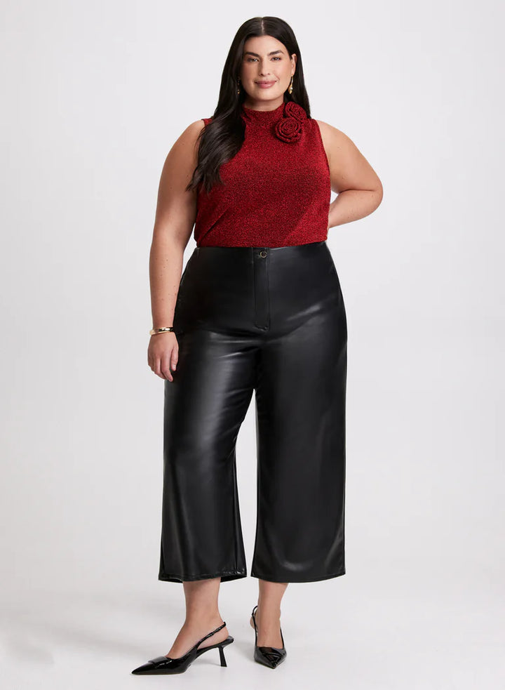 LAURA Metallic Flower Top