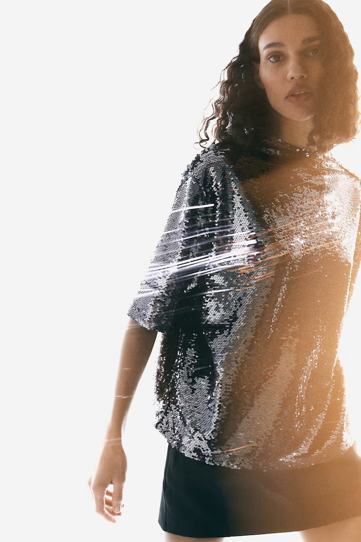 H&M SEQUINED TOP