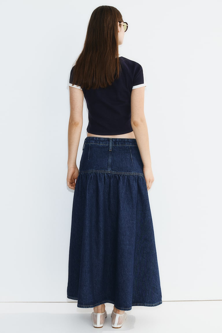 H&M Flared-Hem Denim Skirt