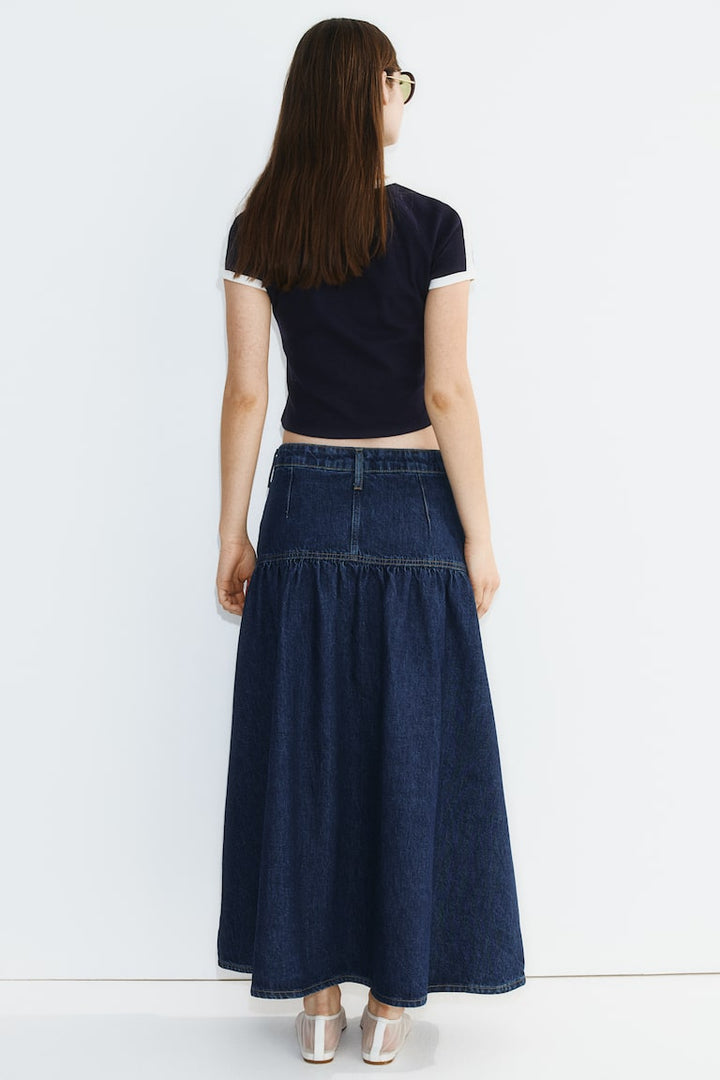 H&M Flared-Hem Denim Skirt