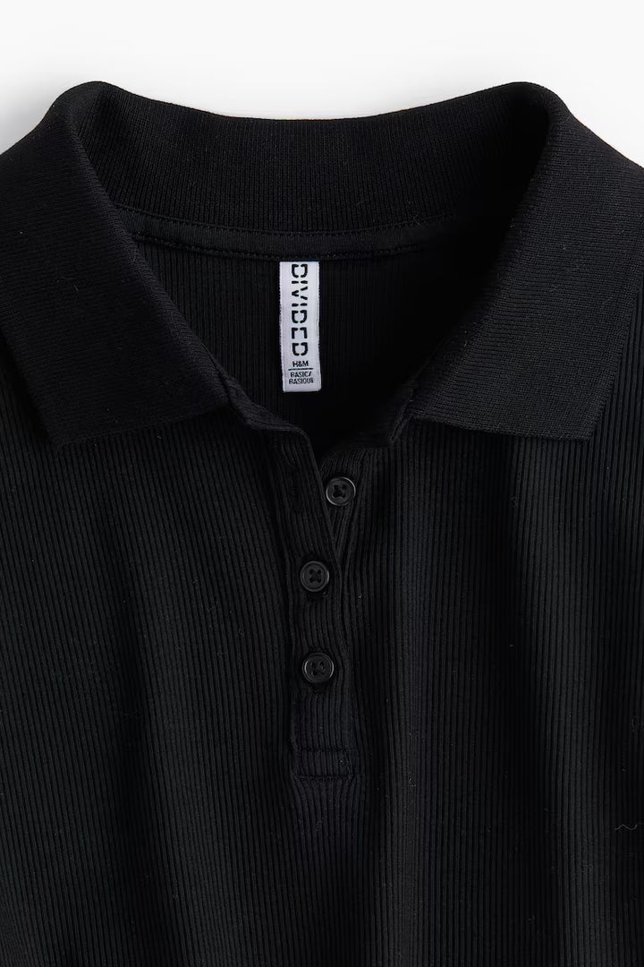 H&M RIBBED POLO SHIRT