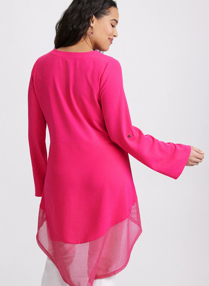 LAURA Asymmetric Mesh Hem Tunic