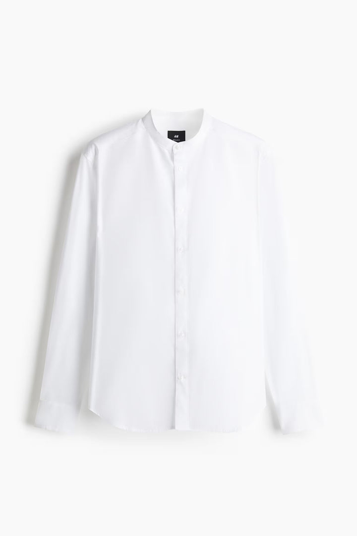 H&M Regular Fit Band-Collar Shirt