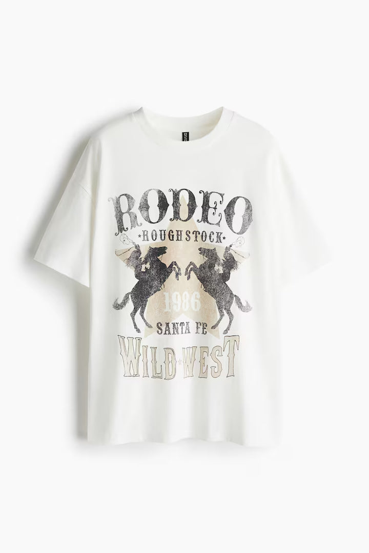 H&M OVERSIZED T-SHIRT WITH MOTIF