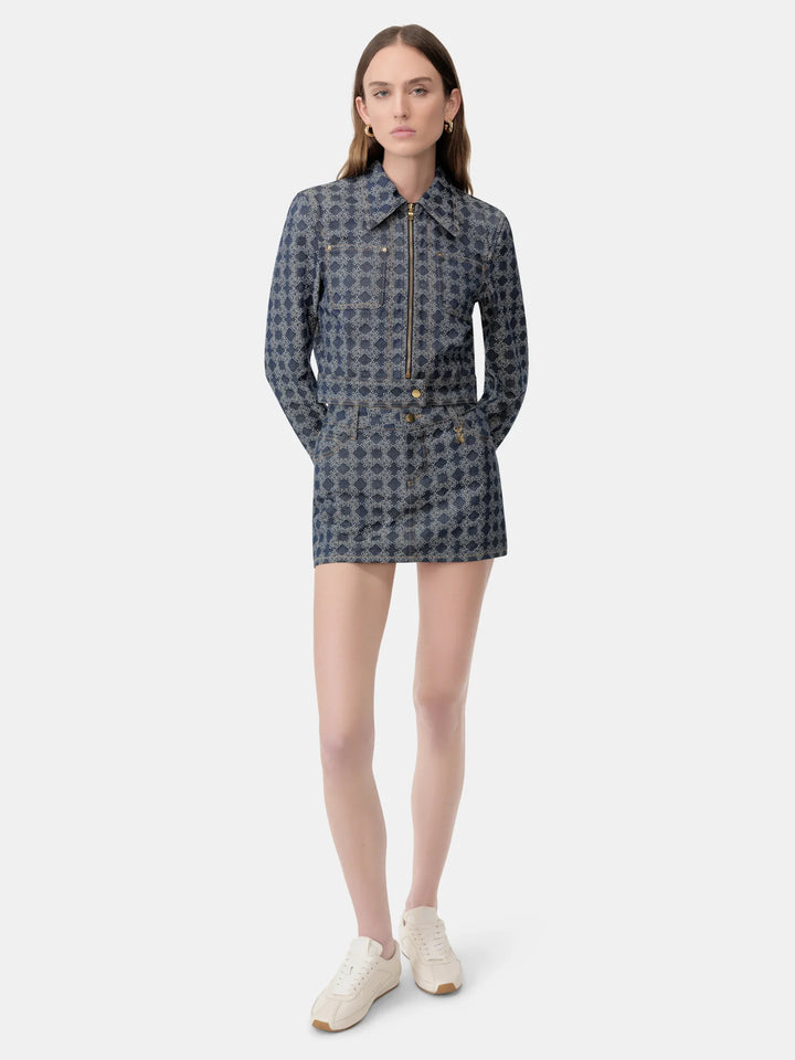 AMIRI WOMEN'S MA QUAD DENIM MINI SKIRT