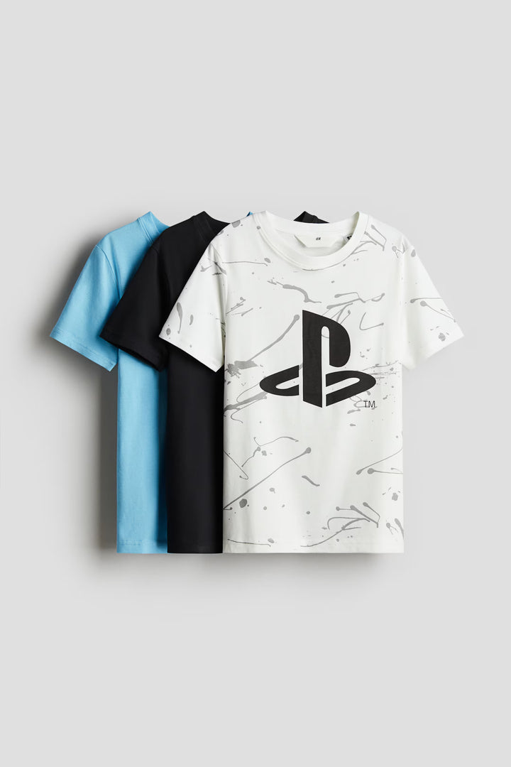 H&M 3-pack Printed Cotton T-Shirts