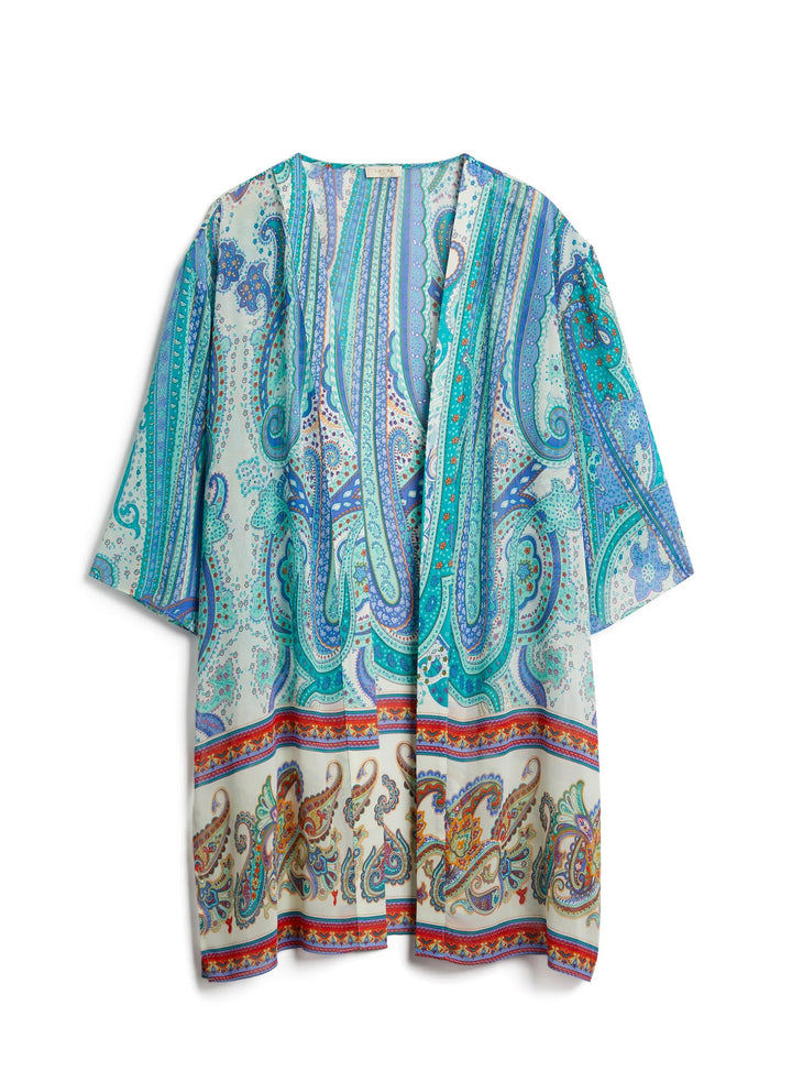 LAURA Paisley Print Open Front Tunic