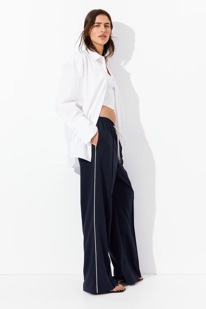 H&M Wide-Leg Twill Pants