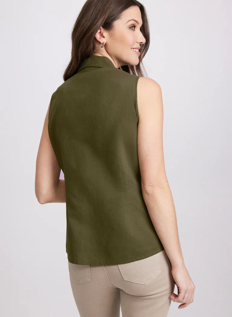 LAURA Sleeveless Linen Blouse