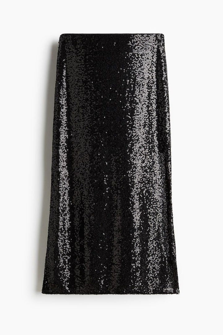 H&M Sequined Midi Skirt