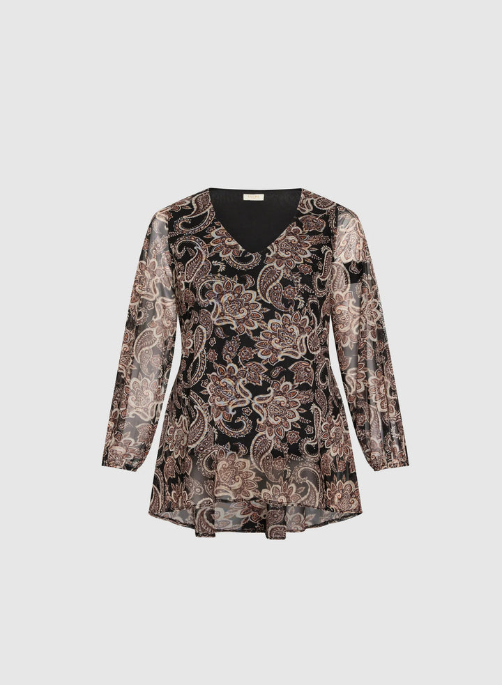 LAURA Chiffon Paisley Tunic