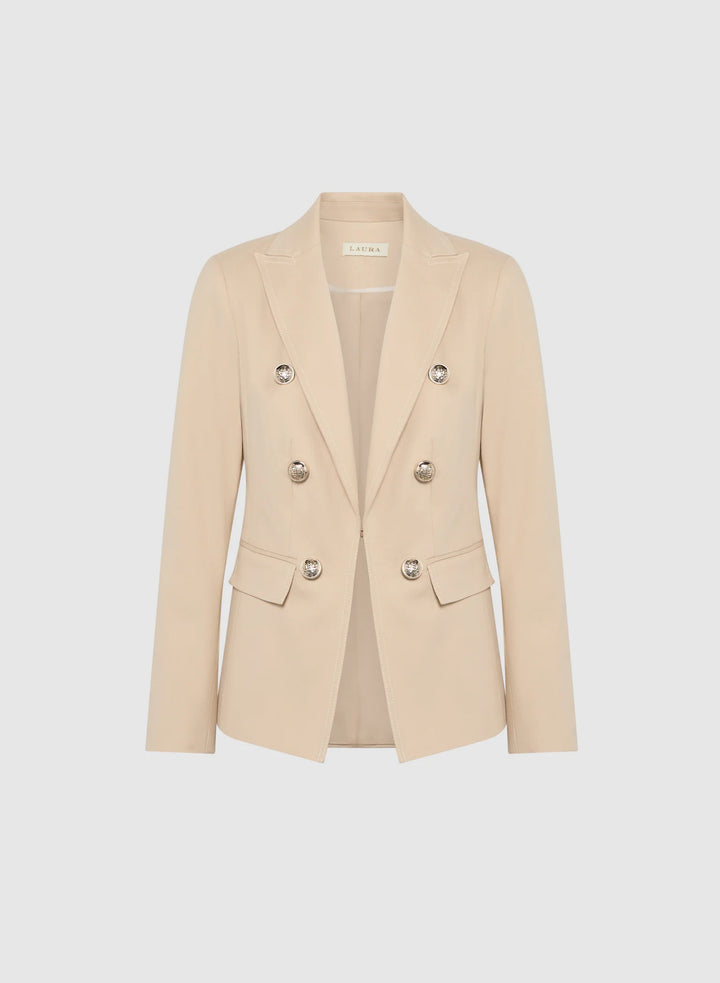 LAURA Contrast Stitch Denim Blazer