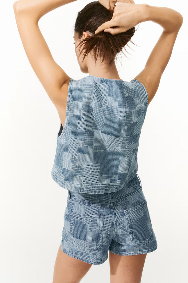 H&M Patchwork-Look Denim Vest