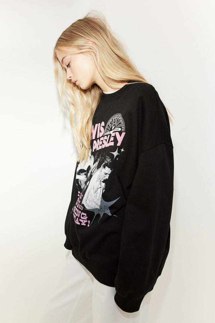 H&M Oversized Printed Sweatshirt