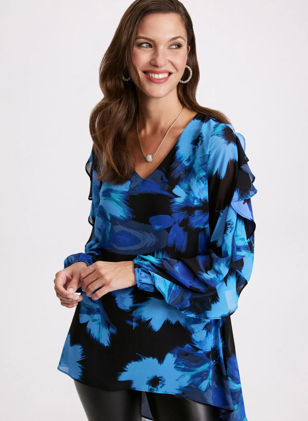 LAURA Floral Print Chiffon Blouse