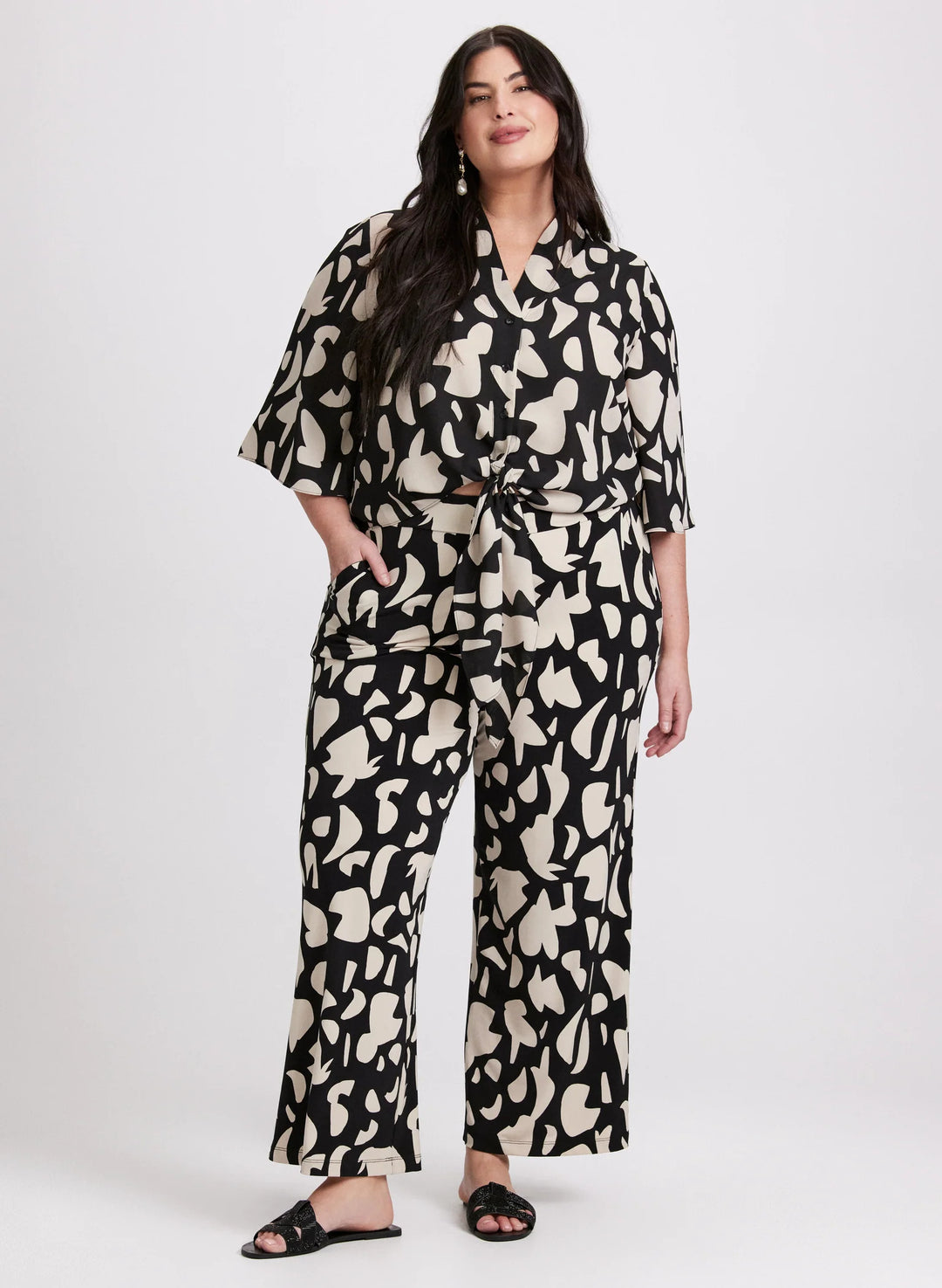 LAURA Olivia Printed Wide-Leg Pants