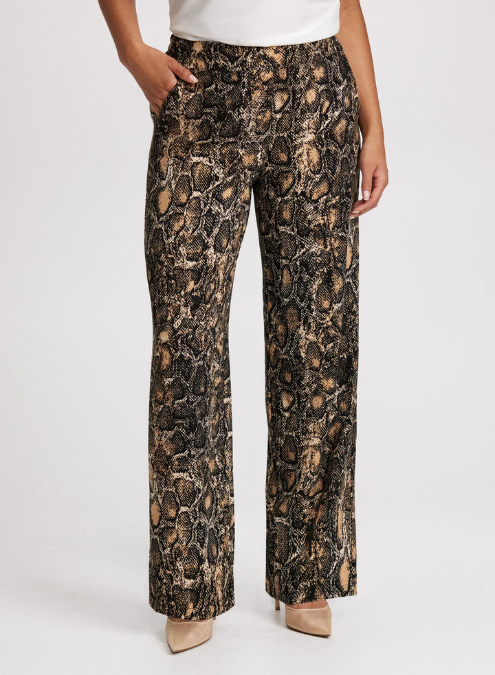 LAURA Olivia Snake Print Wide-Leg Pants