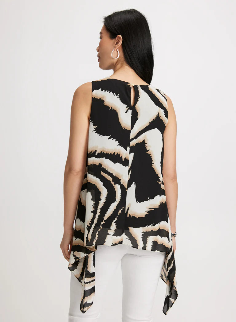 LAURA Zebra Print Asymmetric Blouse