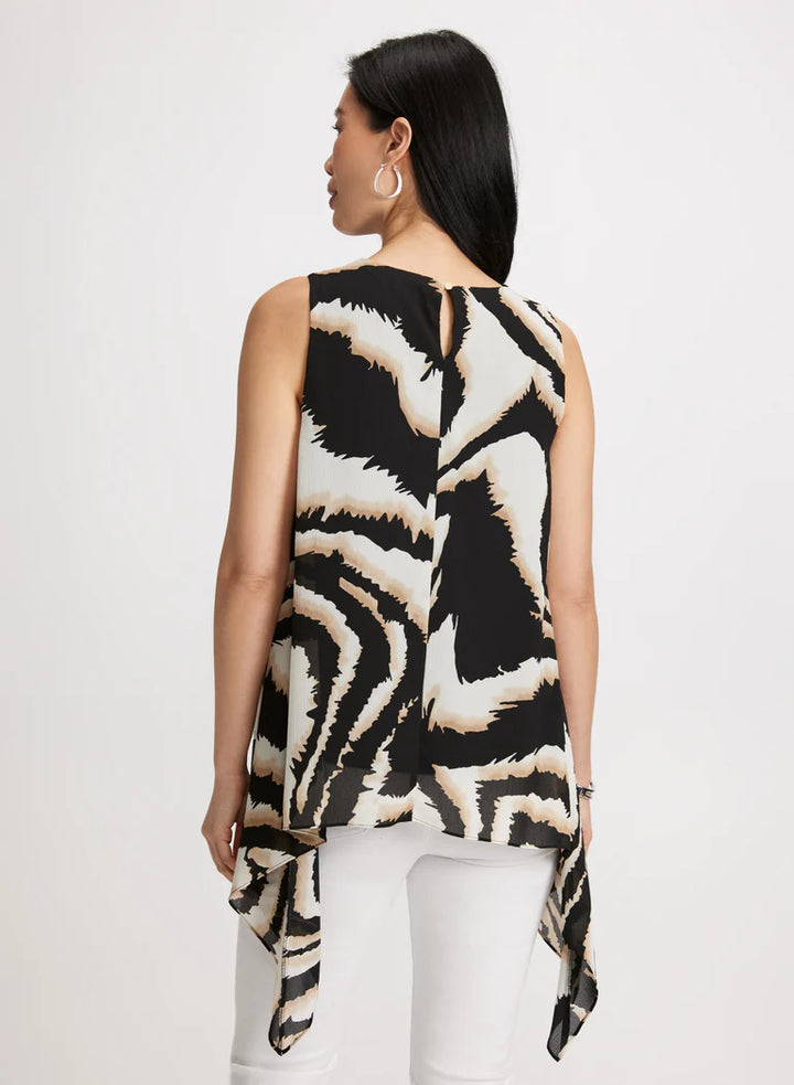 LAURA Zebra Print Asymmetric Blouse