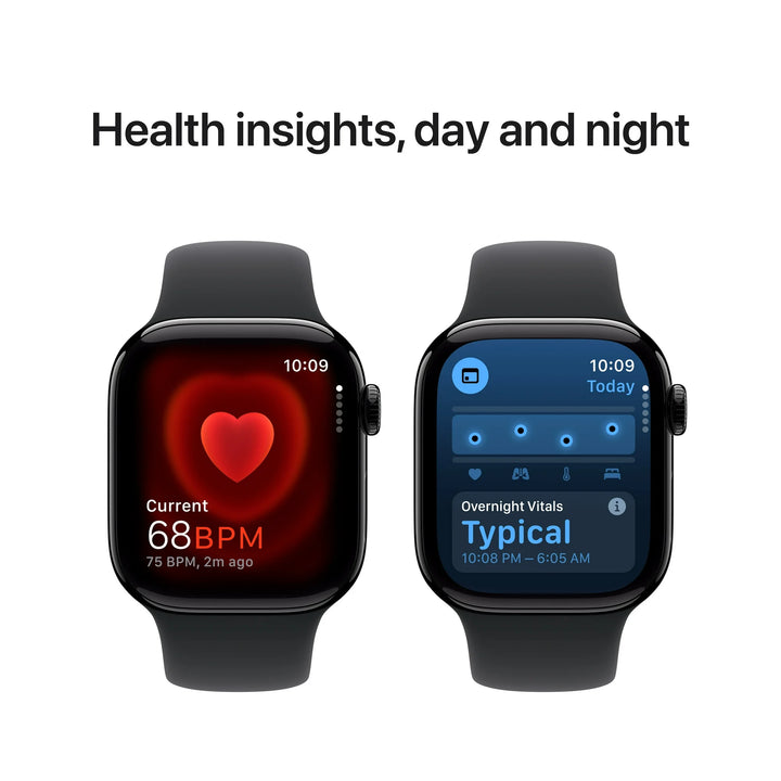 Apple Watch Series 10 GPS + Cellular 42mm Jet Black Aluminum Case with Black Sport Band - M/L