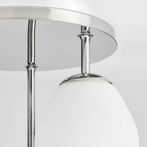 IKEA DEJSA Ceiling lamp with 3 lights, chrome plated/opal glass