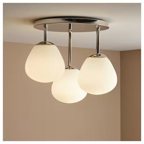 IKEA DEJSA Ceiling lamp with 3 lights, chrome plated/opal glass