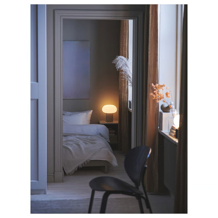 Ikea DEJSA Table lamp, beige/opal glass, 11 "