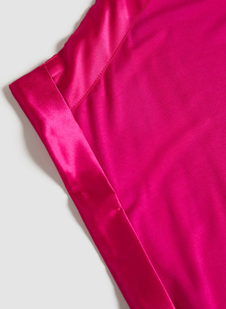 LAURA Solid T-Shirt with Satin Details