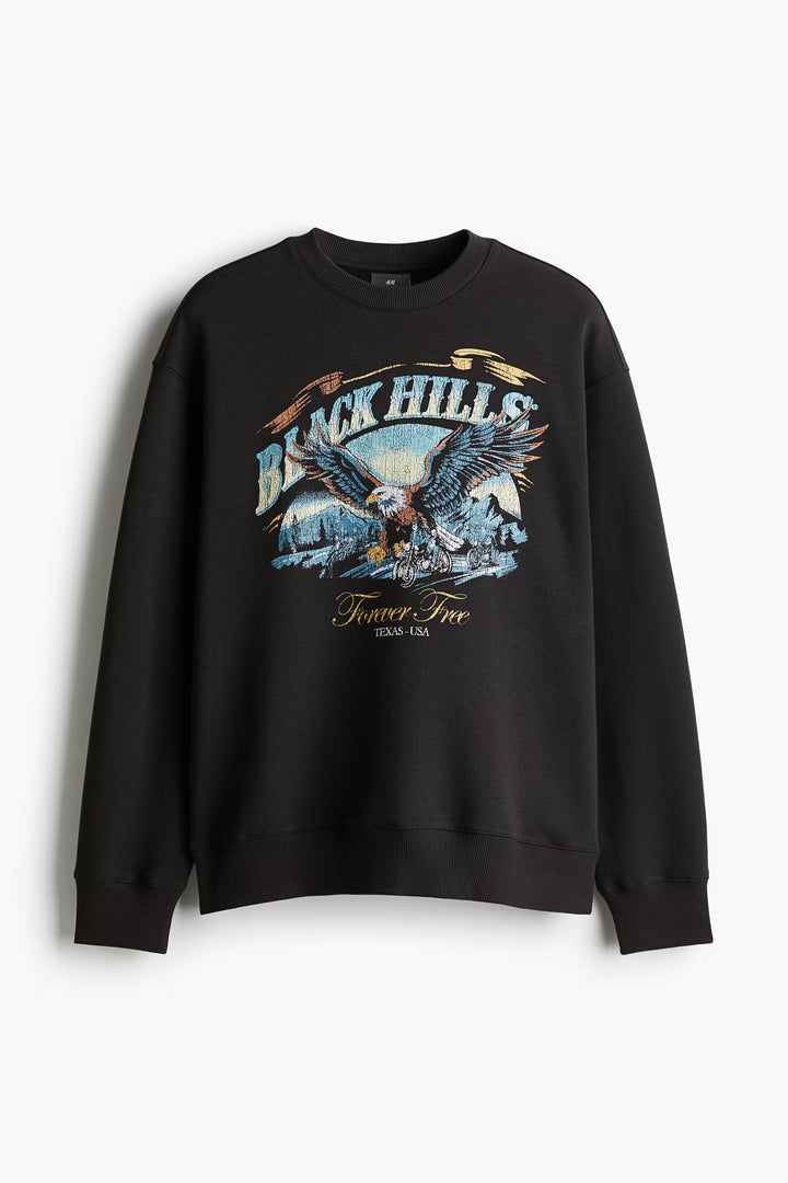 H&M Loose Fit Printed Sweatshirt
