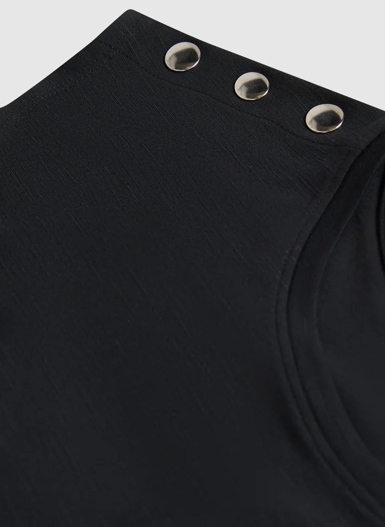 LAURA Metallic Button T-Shirt