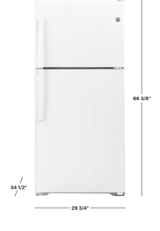 GE - 19.2 Cu. Ft. Top-Freezer Refrigerator with Garage Ready Performance - White