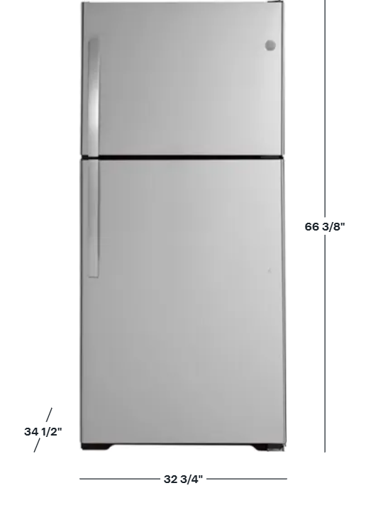 GE - 21.9 Cu. Ft. Top-Freezer Refrigerator with Garage Ready Performance - Stainless Steel