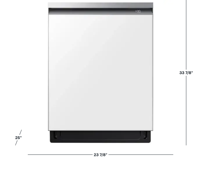 Samsung - 24" Bespoke AutoRelease Dry Smart Built-In Stainless Steel Tub Dishwasher with 3rd Rack, StormWash+, 42 dBA - White glass