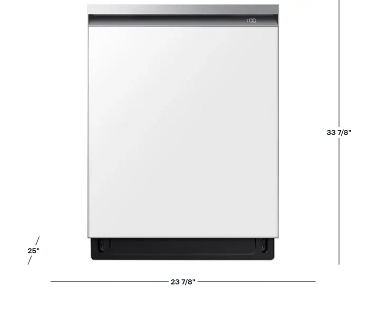 Samsung - 24" Bespoke AutoRelease Dry Smart Built-In Stainless Steel Tub Dishwasher with 3rd Rack, StormWash+, 42 dBA - White glass