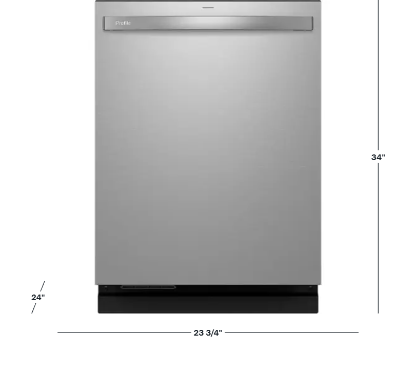GE Profile - 24" Top Control Smart Built-In Tub Dishwasher with 3rd Rack, Dedicated Jet Targeted Wash and 39 dBA - Stainless steel