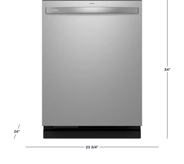 GE Profile - 24" Top Control Smart Built-In Tub Dishwasher with 3rd Rack, Dedicated Jet Targeted Wash and 39 dBA - Stainless steel