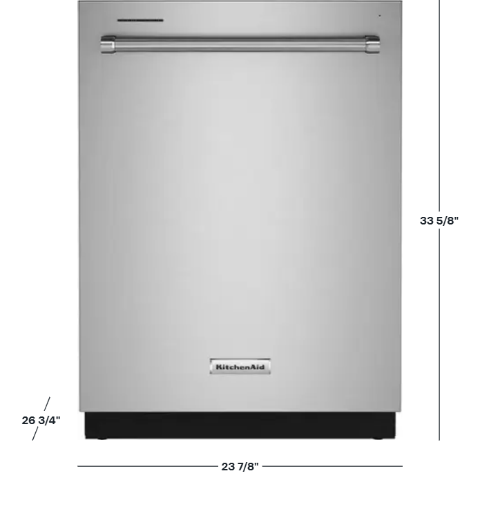 KitchenAid - 24" Top Control Built-In Stainless Steel Tub Dishwasher with 3rd Rack, FreeFlex, 44 dBA - Stainless Steel With PrintShield Finish