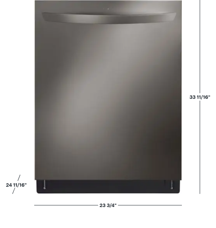 LG - 24" Top Control Smart Built-In Stainless Steel Tub Dishwasher with 3rd Rack, QuadWash Pro and 42dba - PrintProof Black Stainless