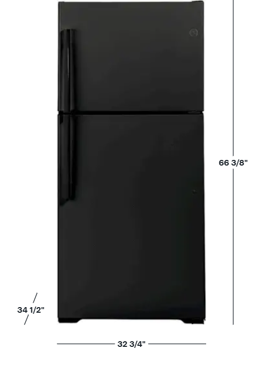 GE - 21.9 Cu. Ft. Top-Freezer Refrigerator with Garage Ready Performance - Black