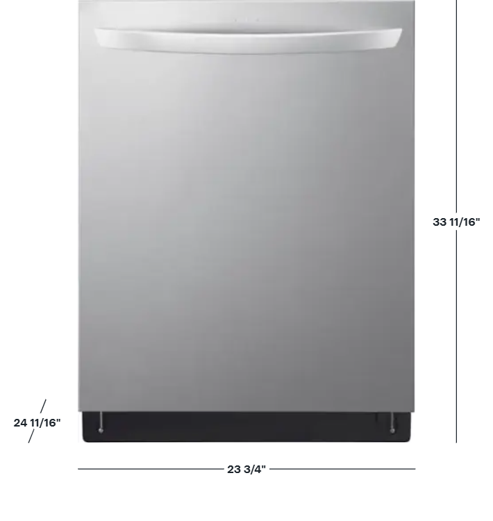 LG - 24" Top Control Smart Built-In Tub Dishwasher with 3rd Rack, QuadWash Pro and 42dba - Stainless Steel