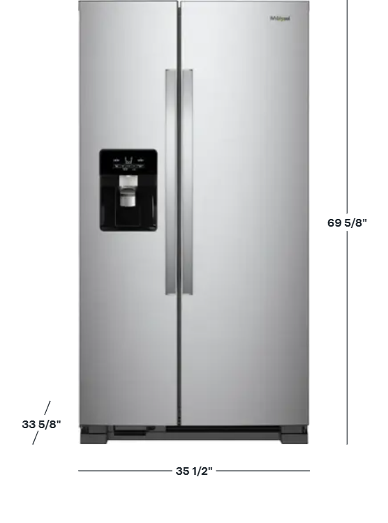 Whirlpool - 24.6 Cu. Ft. Side-by-Side Refrigerator - Fingerprint Resistant Stainless Steel