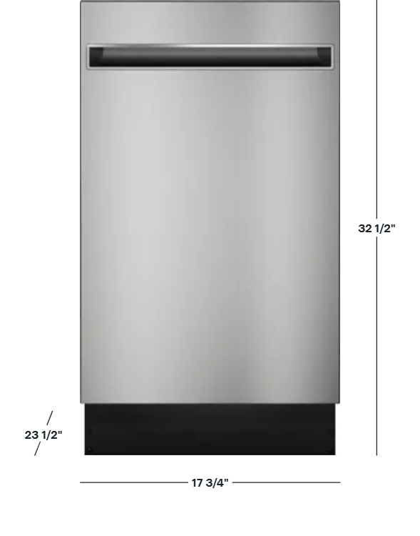 Haier - 18" Compact Front Control Smart Built-In Tub Dishwasher with 3-Level Wash and 47 dBA - Stainless Steel