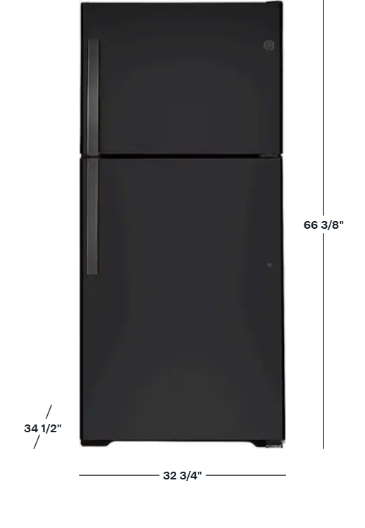 GE - 21.9 Cu. Ft. Top-Freezer Refrigerator with Garage Ready Performance from 38-110 Degrees Fahrenheit - Black Slate