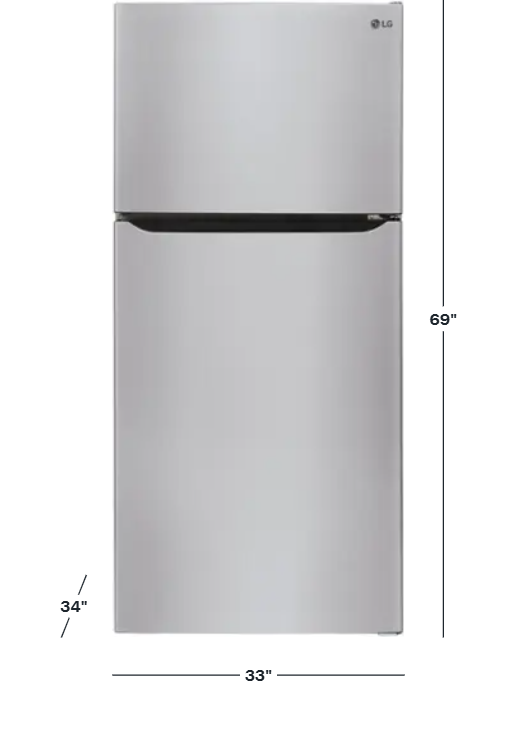 LG - 23.8 Cu. Ft. Top Freezer Refrigerator with Internal Water Dispenser - Stainless Steel