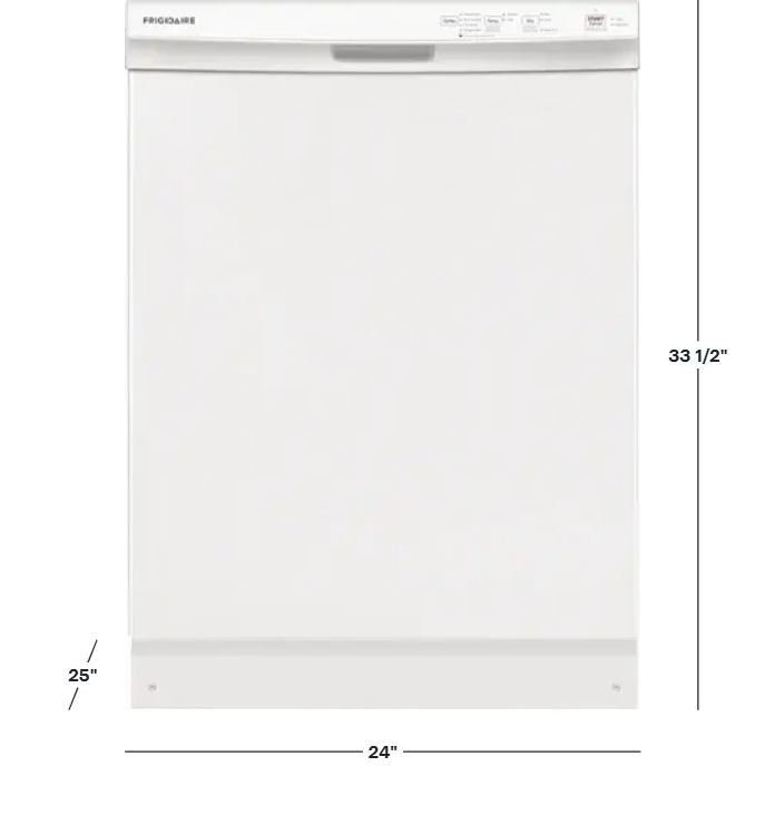 Frigidaire - 24" Front Control Built-In Plastic Tub Dishwasher with MaxDry, 54 dBA - White
