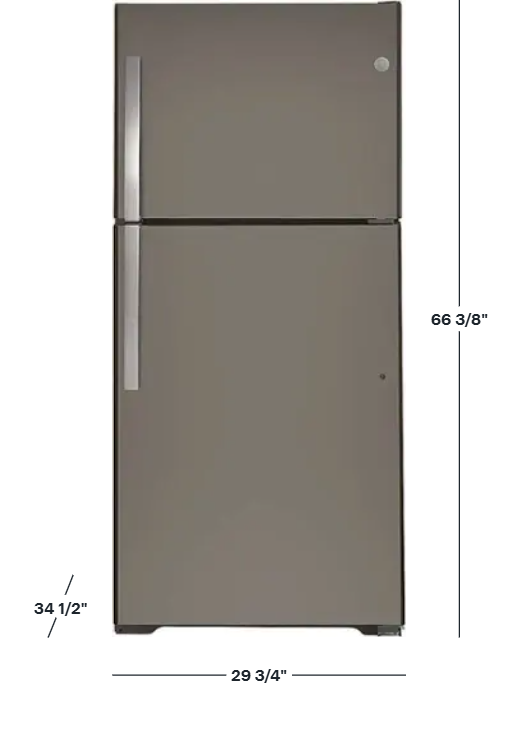 GE - 19.2 Cu. Ft. Top-Freezer Refrigerator with Garage Ready Design - Slate