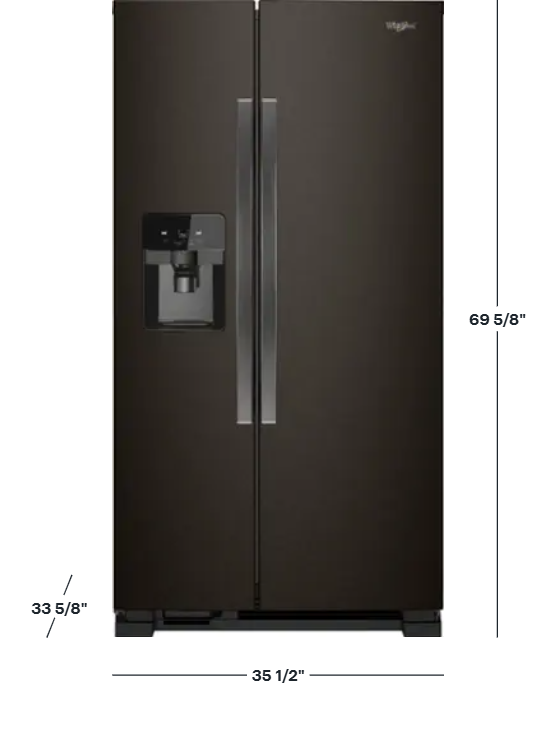Whirlpool - 24.5 Cu. Ft. Side-by-Side Refrigerator - Black Stainless Steel with Printshield Finish