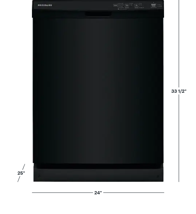 Frigidaire - 24" Front Control Built-In Plastic Tub Dishwasher with MaxDry, 54 dBA - Black