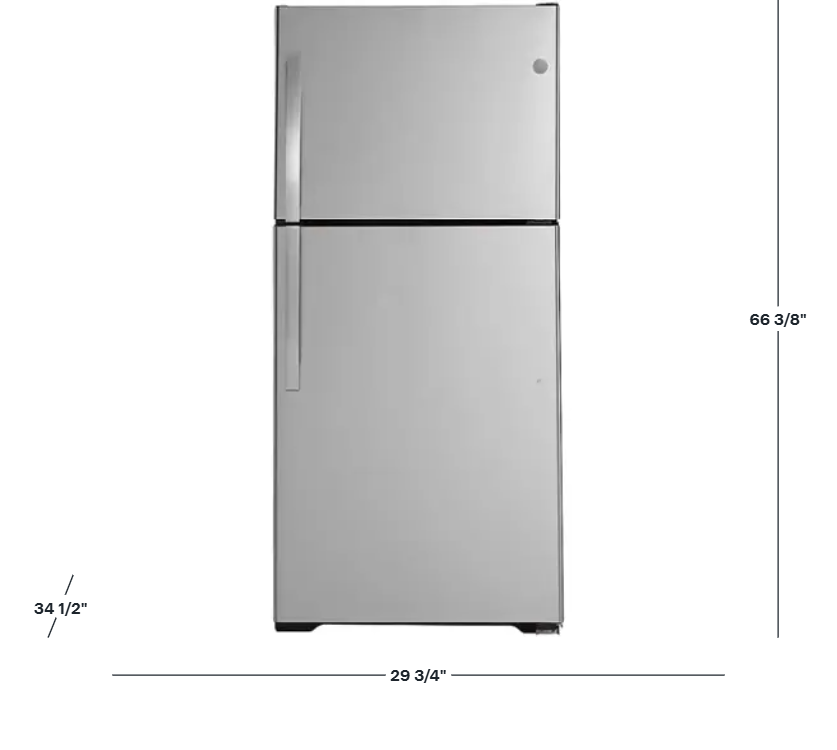 GE - 19.2 Cu. Ft. Top-Freezer Refrigerator with Garage Ready Performance - Stainless Steel