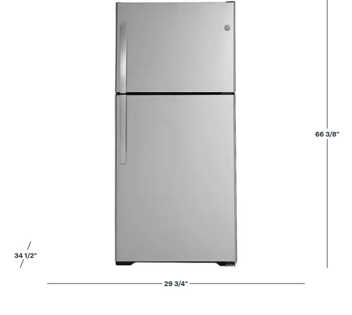 GE - 19.2 Cu. Ft. Top-Freezer Refrigerator with Garage Ready Performance - Stainless Steel